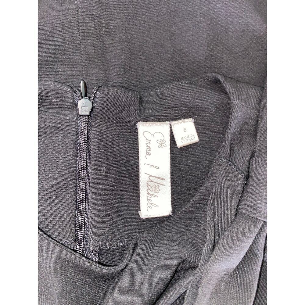 Emma & Michele Black size 8 Fitted Bust Back Zipper Bow Detail GUC Sheath Dress - Picture 10 of 10